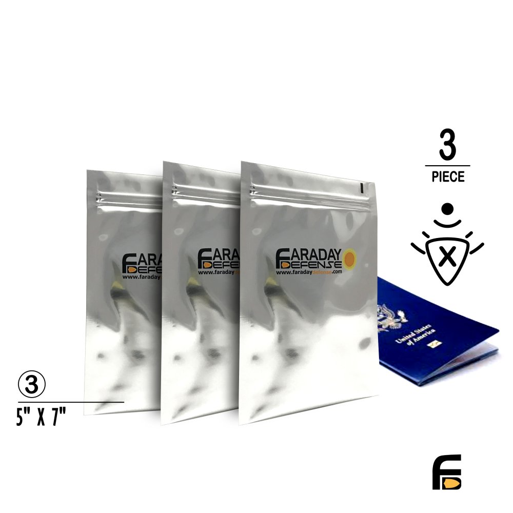 Faraday Defense 3pc Cell Phone NEST-Z 7.0 mil Faraday Bags 5″ x 7″