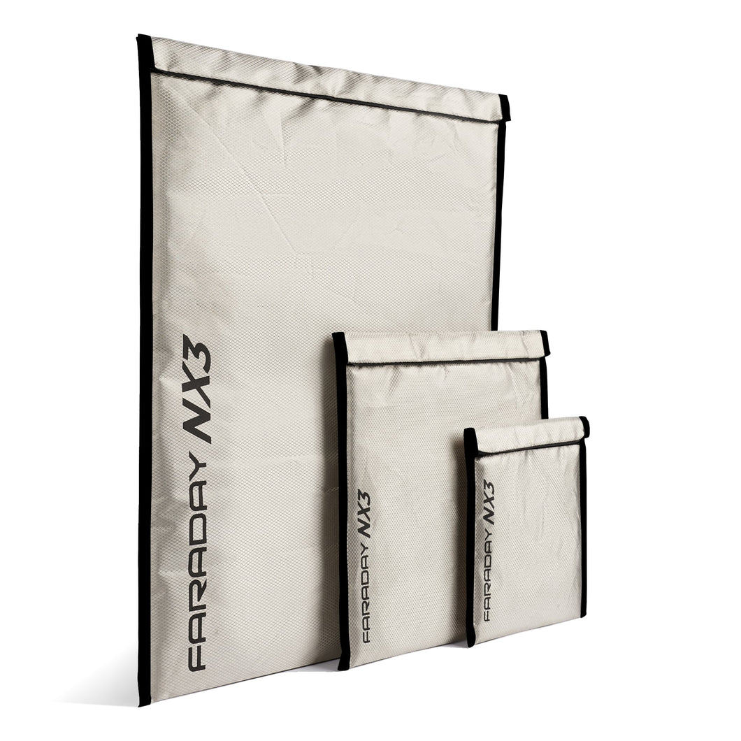 Faraday Defense 3pc Small Kit NX3 Triple-Layer CYBER Fabric Faraday Bags